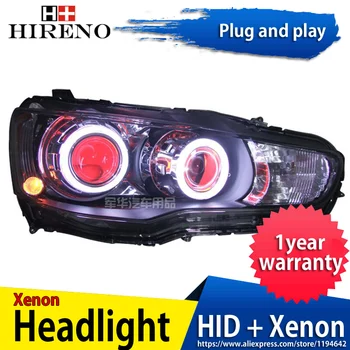 

Car custom Modified Xenon Headlamp for mitsubishi lancer-ex 2009-13 Headlights Assembly Car styling Angel Lens HID 2pcs