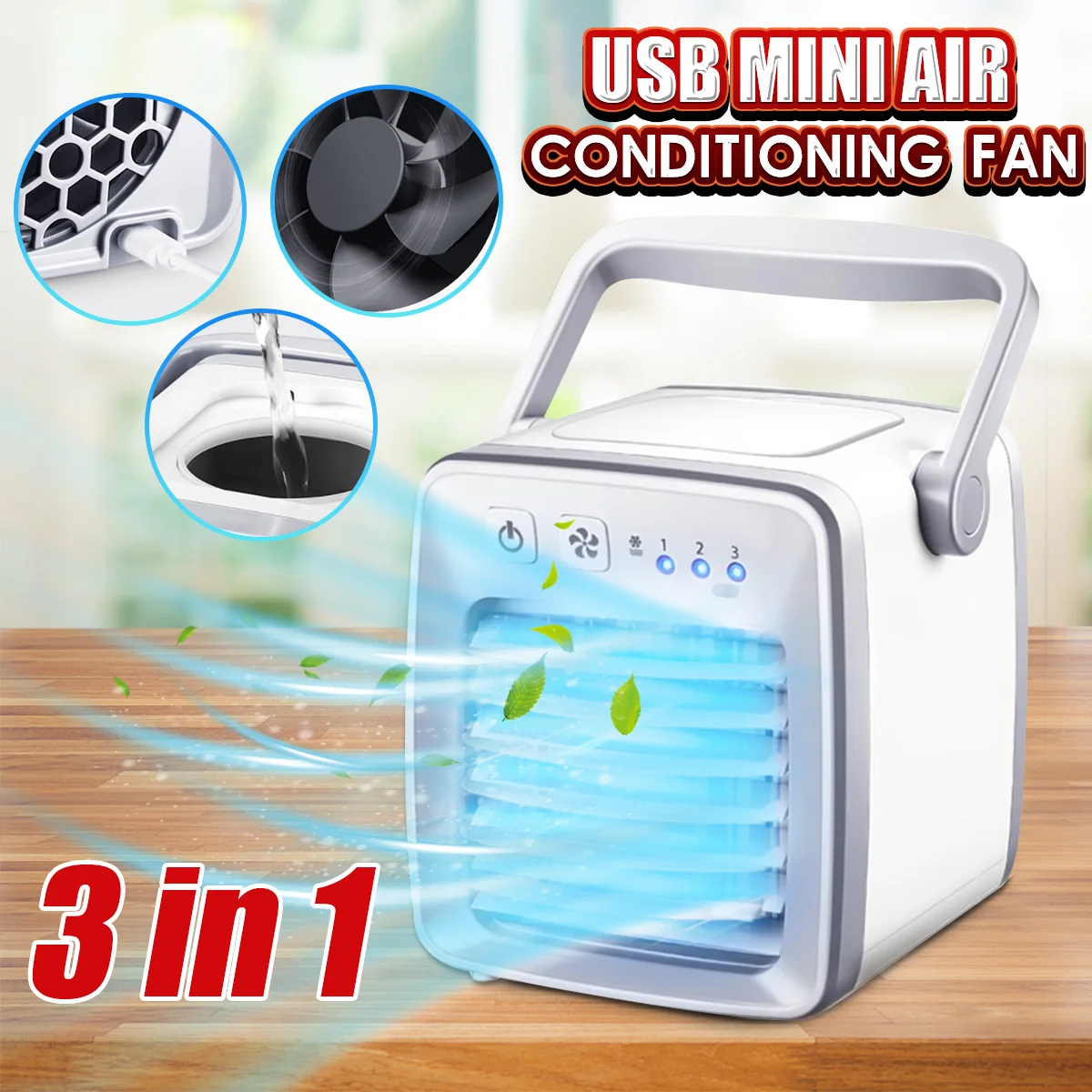 

Home USB Mini Air Conditioning Fan Air Cooler Portable Desktop Outdoor Summer Cooling Fans