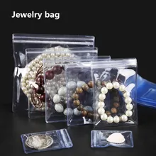 50pcs PVC bag Self Sealing Plastic Zip Lock Bag Thick Clear Ziplock Earrings Jewelry Bag Packaging Storage Bags