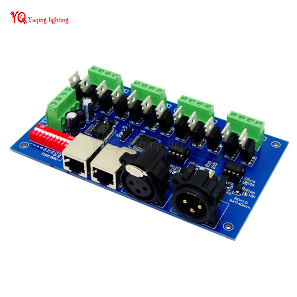 

12CH with(XLR,RJ45) dmx Controller, decoder ,dimmer,drive,each channel Max 3A,DC12-24V,For LED strip light,module