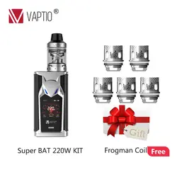 Испаритель США vape комплект VAPTIO супер летучая мышь 220 Вт батареи 18650 Внешний катушки голову 0.15ohm паровой распылитель 5,0/2,0 мл электронная