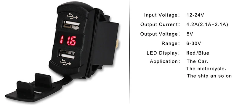 12 В, а, USB Автомобильное зарядное устройство, розетка, светодиодный вольтметр, адаптер питания, двойное USB Автомобильное зарядное устройство, адаптер питания, розетка, зарядное устройство для iPhone, Xiaomi
