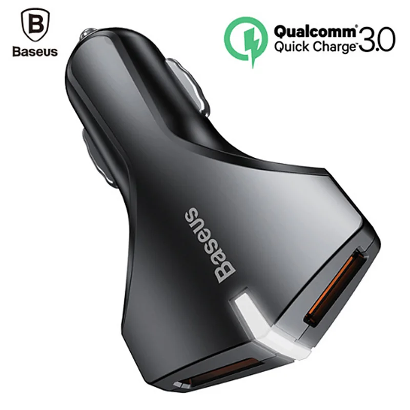 Baseus Quick Charge 3,0 Автомобильное зарядное устройство 5V3A QC3.0 турбо быстрая зарядка автомобильное зарядное устройство двойной USB Автомобильное зарядное устройство для мобильного телефона для iPhone7 X