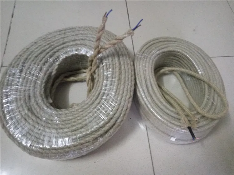 double insulation fabric wire textile cable vintage hemp rope wire and