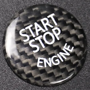 

Genuine Carbon Fiber Black Keyless Go Push Start Stop Button Cover for BMW