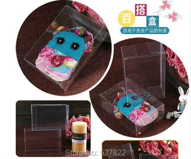 100PCS 4X8X12CM Plastic Packing Box Birthday Wedding Gift Packaging Box Clear PVC Box Cosmetic Bottle Boxes