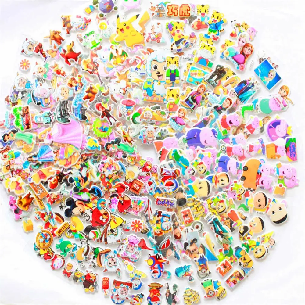 

10 Different Sheets 3D Puffy Bubble Stickers Cartoon Princess cat Waterpoof DIY baby Toys for Children Kids Boy Girl Best Gift