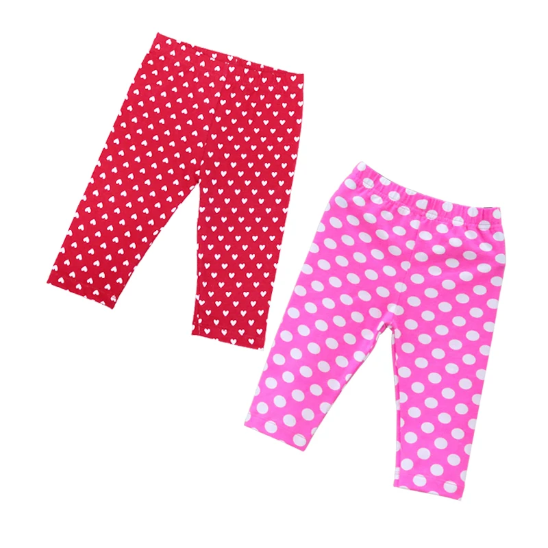 Baby Long Knee Length Pants Elastic Waist Leggings 2 pcs/lot Kids Clothes Girls Clothing