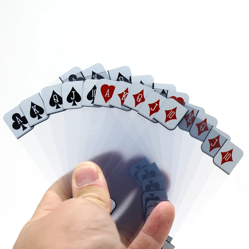 8,8*5,8 см прозрачный кристалл Водонепроницаемый ПВХ игральные карты комплект набор покерных карт Пластик Wareable Нескользящие вечерние