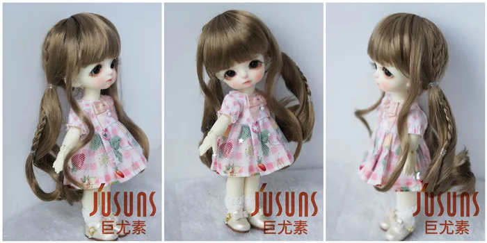 JD337 1/8 1/6 1/4 Pretty Synthetic Mohair BJD Wigs Suit For Size 5-6 Inch 6-7 Inch 7-8 Inch Doll Free Shipping Doll Hair Only