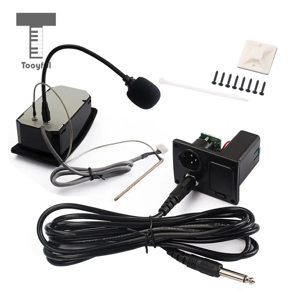 Tooyful 5-Band EQ Equalizer Preamp Pickup LCD Tuner with Microphone Set LC-5 for Acoustic/Classical Guitar Replacement Parts