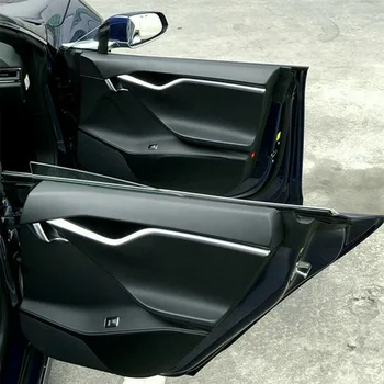 

Decor Anti-Kick Pads Side Edge Carbon Fiber Film Protector Cover Mat For Tesla Model 3 Anti-dirt Interior Trim