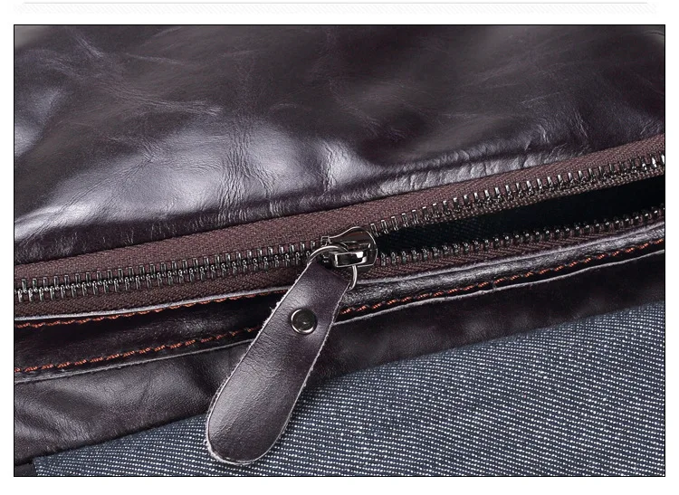 Men genuine leather backpack 21
