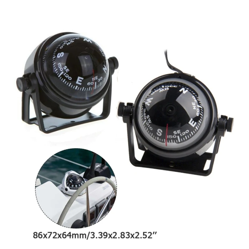 Electronic Sea Marine Boat Ship Compasses Car Truck Compass Navigation Positioning High Precision Pointing Guide With Led Light