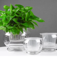 Креативная стеклянная ваза прозрачная зеленая растительная водная культура ваза цветочный горшок Аквариум Украшение Дома