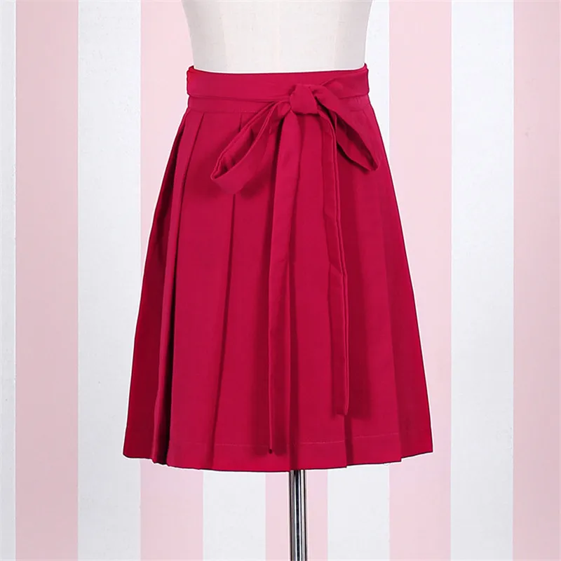 2017 Preppy Style Japanese Pleated Skirt Red Blue Purplish Blue Black ...