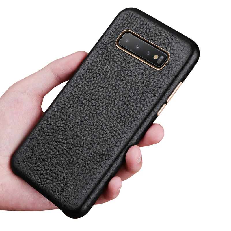 Чехол накладка из натуральной кожи с текстурой личи для Samsung S10|Бамперы| |