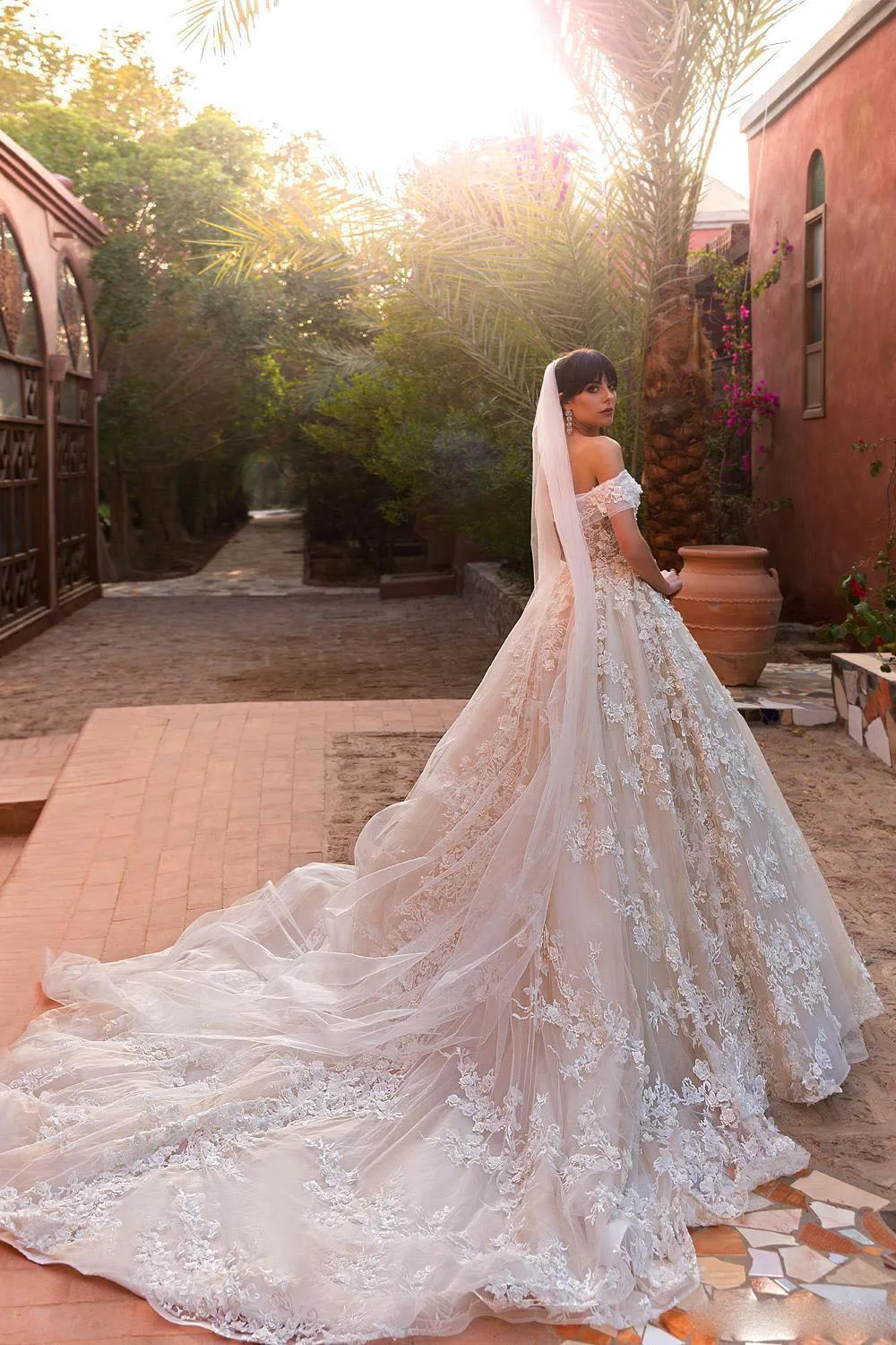 Великолепное свадебное платье для принцессы с открытыми плечами Mariage 3D с цветочной аппликацией садовые свадебные платья, платья невесты страна Vestido noiva