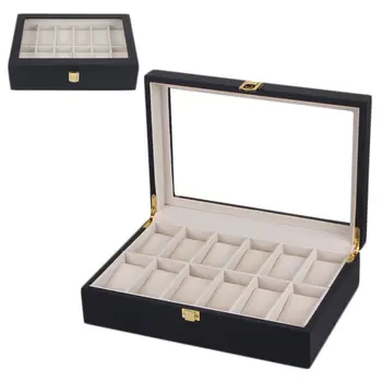 

Top Grade 12 Grids PU leather Watch display holder Bracelet Jewelry display Casket watches Bracelet Display Organizer Case