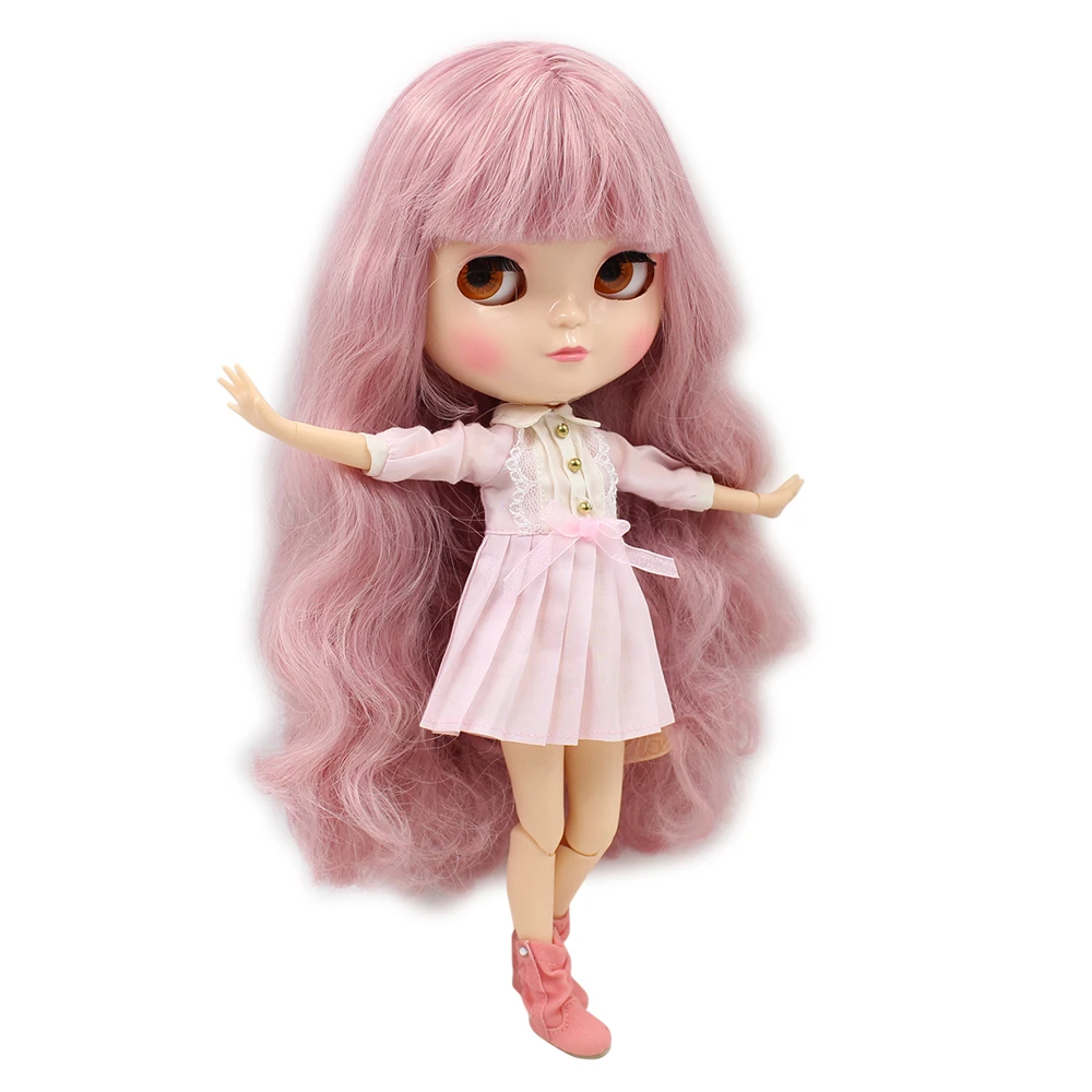 幸運日氷ヌード人形小さな胸共同体と同じ工場人形グレーピンクの髪自然な肌 Doll Joint Bodies Blythe Factoryfactory Blythe Aliexpress