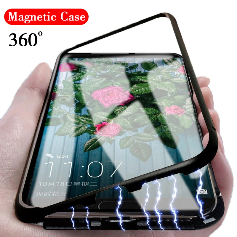 

360 Magnetic Adsorption Metal Case For huawei honor play 10 8X hono Magnet phone Case For Huawei P20 lite Mate 20 pro 20X Coque