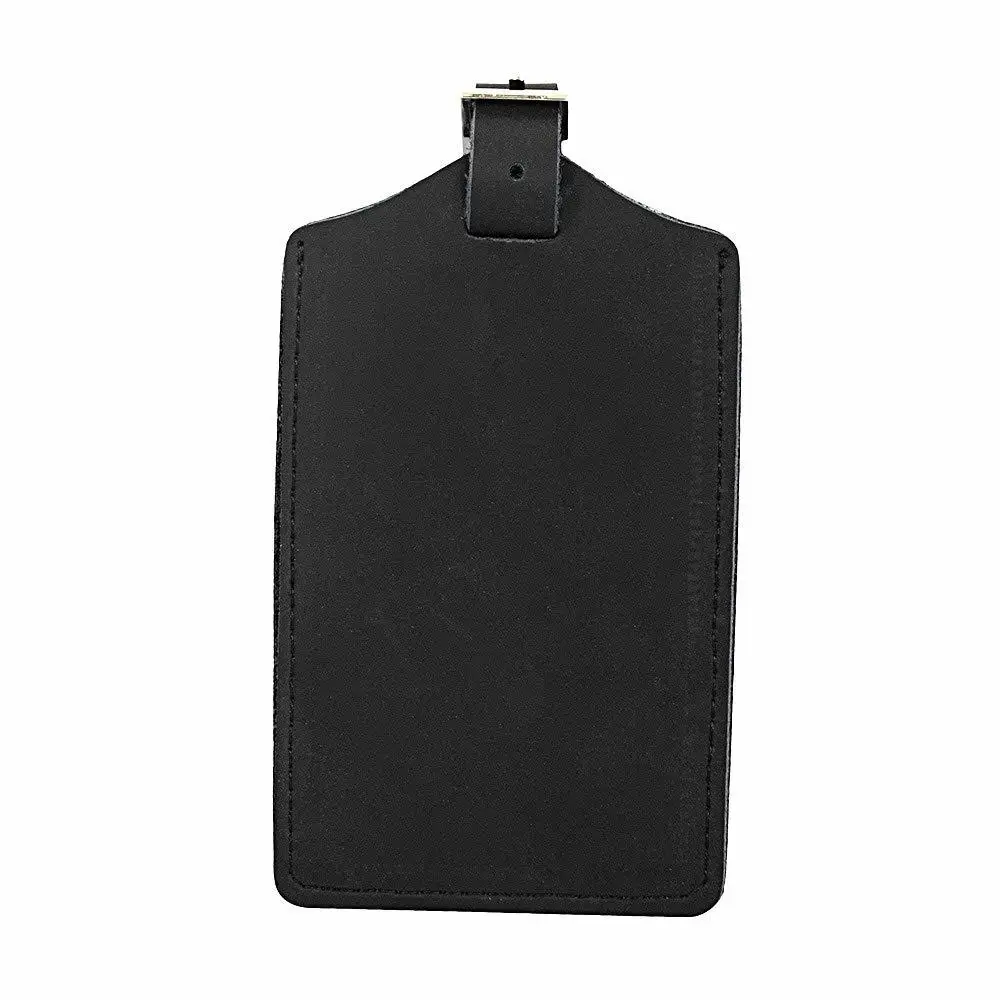 Leather Luggage Tags & Bag Tags 2 Pieces Set (black) Luggage Tags Travel Accessories