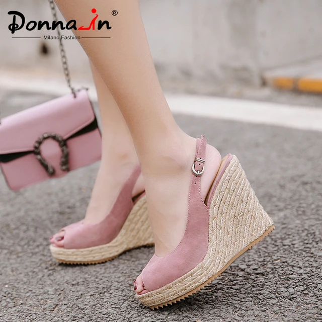 $US $46.91 Donna-in Platform Sandals Wedge Women Genuine Leather Super High Heels Open Toe Beach Fashion Femal