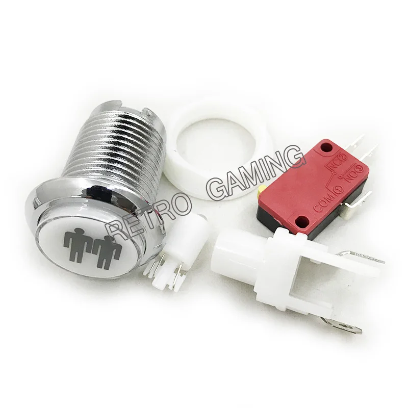 1 шт. горячая Распродажа хромированная подсветка 12v светодиодный Аркада кнопка с