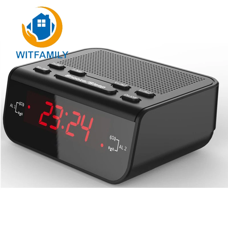 New Arrival Digital LED Time Display Home Desk Radio Clock Radio Dual