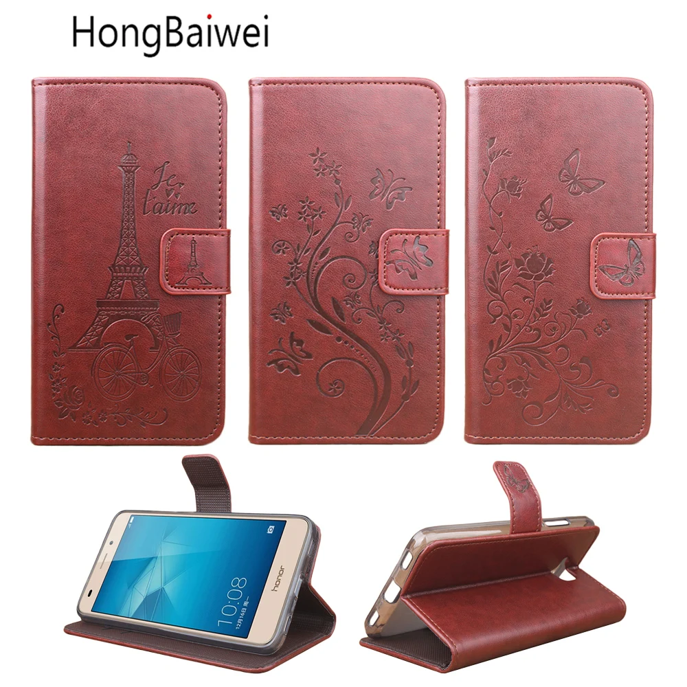 

HongBaiwei for Euro Version Huawei Honor 5C Cover Wallet Style Embossed Flip Leather Cover Case for Huawei Honor 5C EU Version