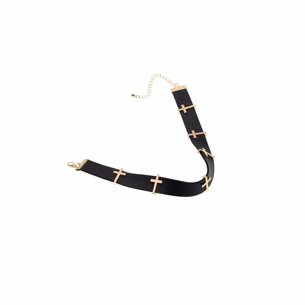 Trendy Women Velvet Choker Necklace Fashion women Puck black leather hot mails silver necklaces False collar Gothic Costume Jewelry-2 (3)