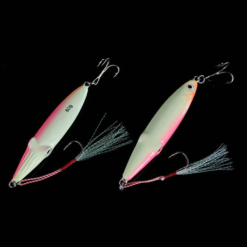 

Saltwater Fishing Bait Lure Long Lasting Glow in Dark Ocean Jigbait Squid Jigs 20/40/60/80/100g Artificial Lures