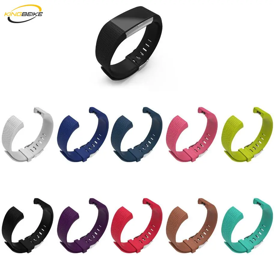 

KINGBEIKE 10 Colors Sport Silicone Watchband For Fitbit Charge 2 Fitbit Bracelet Band Smart Wristbands Watches Accessories Strap