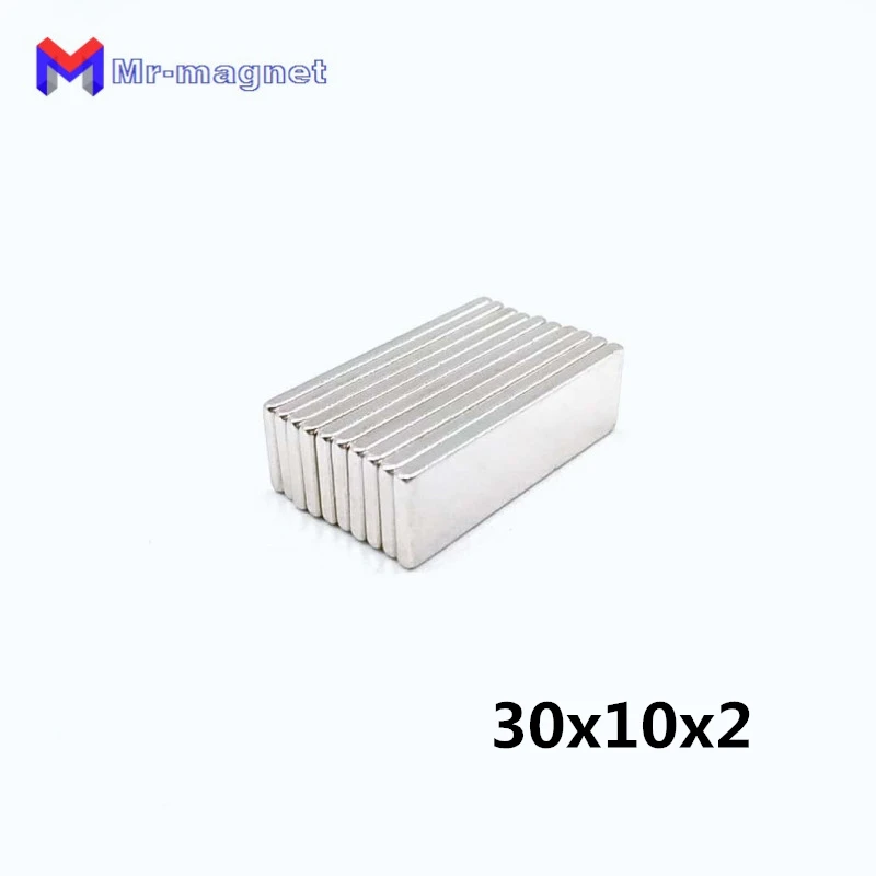 6 шт. 30x10x2 мм магнитные материалы неодимовый магнит мини маленький блок