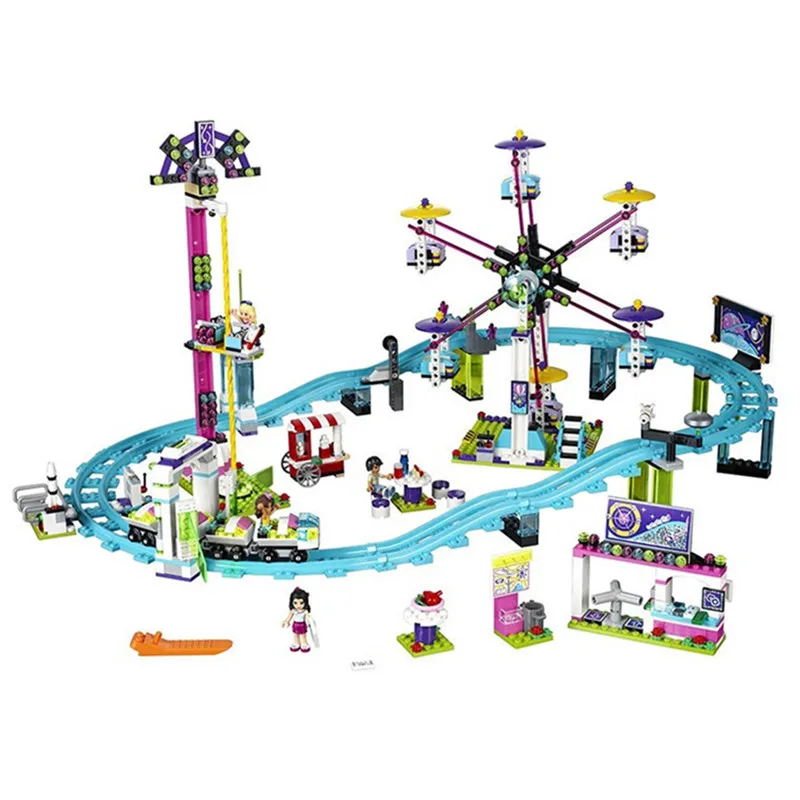 

Friends Amusement Park Roller Coaster Building Blocks Bricks Toys for Girls Compatible with Legoingly for Children Gift