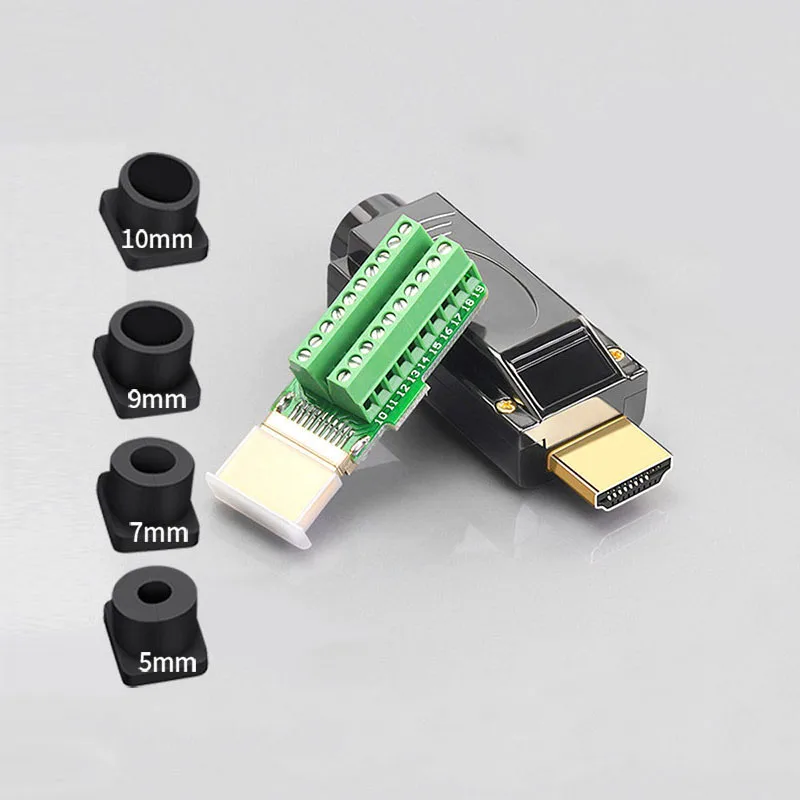 HDMI 2,0 Solderless Head HD Кабельный разъем 4K HD кабель для ремонта DIY мужской для отправки 4 комплекта защитных хвостовых трубок