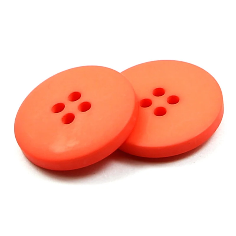 Смола DIY 2 отверстия Кнопки многоцветный матовая Детская рубашка пальто швейная одежда аксессуар вышивка рукоделие пуговицы - Цвет: orange red