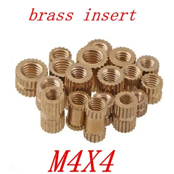 

100pcs/lot Brass insert M4*4 OD=4.2 Through thread brass insert nut / knurled nuts for injection moulding