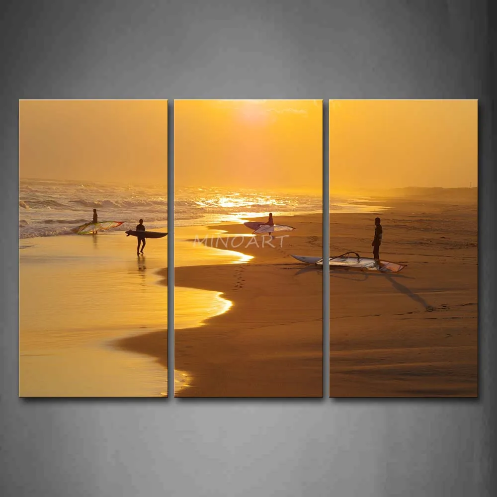 Wall Art For Men 3 piece wall art painting beautiful sunbeam and men are playing on Wall Art For Men 3 piece wall art painting beautiful sunbeam and men are playing on