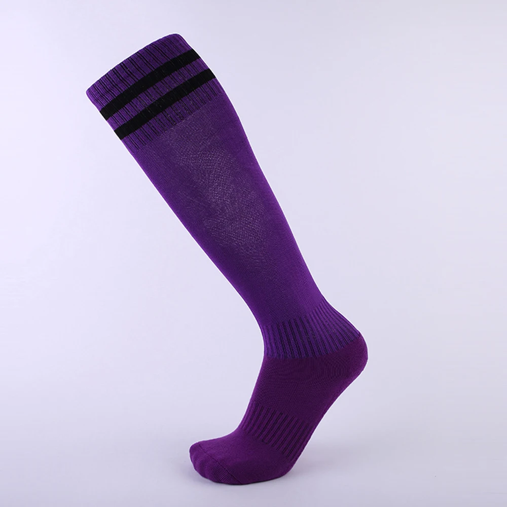 Новые футбольные носки для бега и езды на велосипеде кемпинг баскетбольные Носки спортивные хлопковые чулки взрослые Гольфы тренировочные чулки - Цвет: purple mix black