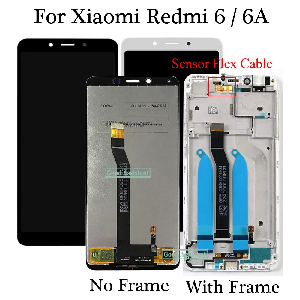 

Black/White NEW For Xiaomi redmi 6A LCD Display + Touch Screen Digitizer Assembly With Frame For Xiaomi Redmi 6 Global Version