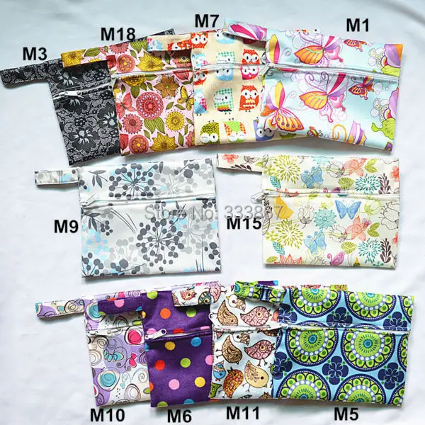 [Sigzagor] 24 пачки мини/маленькие влажные мешки для мамы тканевые менструальные прокладки тампон чашка, детский нагрудник, водонепроницаемый многоразовый, 35 дизайнов, " X 5,5"