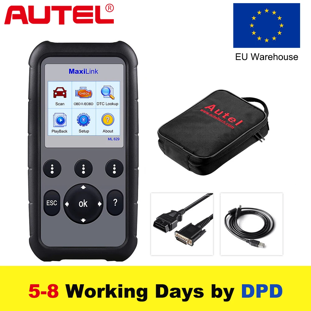 Autel ML629 OBD2 Scanner Car Diagnostic Tool Code Reader +ABS/SRS CAR Scan Tool , Turns off Engine Light (MIL) and ABS/SRS Autel ML629 OBD2 Scanner Car Diagnostic Tool Code Reader +ABS/SRS CAR Scan Tool , Turns off Engine Light (MIL) and ABS/SRS