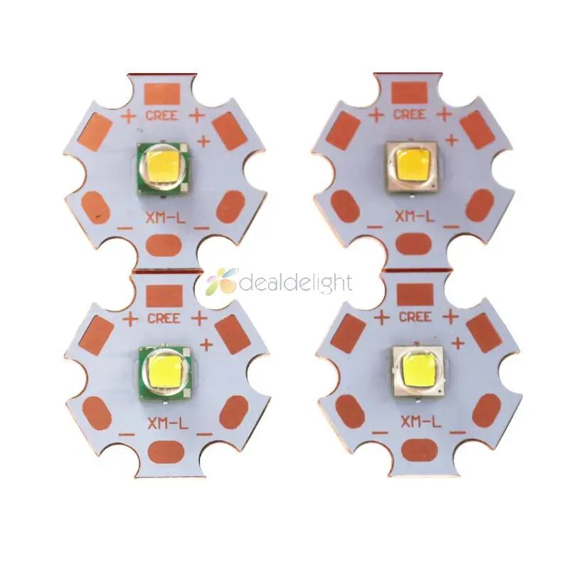 

XML or XML2 XM-L2 T6 10W High Power LED Emitter Diode on 20mm Copper Base, Cool White, Warm White, Neutral White