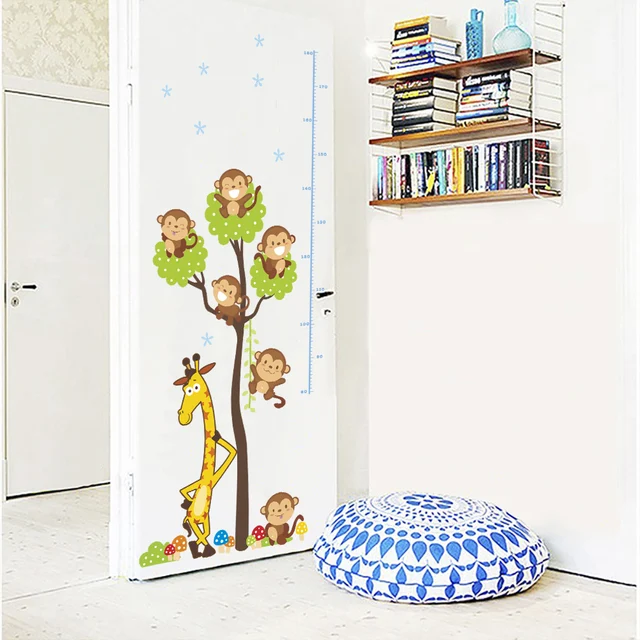 Cartoon Hot air balloon Measure Height Sticker Wall Stickers Kindergarten  Kids Room Decor Children Height Ruler Stadiometer - AliExpress