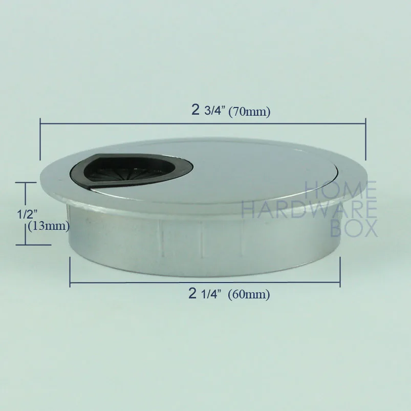 Металлический стол прокладка провода серый 2.2" Таблица верхняя крышка отверстия 60 мм серебро