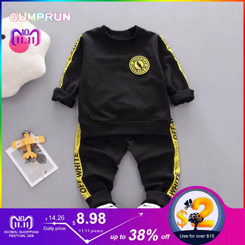 

Autumn Kids Clothes Lightning Letter Print Boy's clothing Set Casual long-sleeve Children Clothing Girl Winter Clothes For Kids