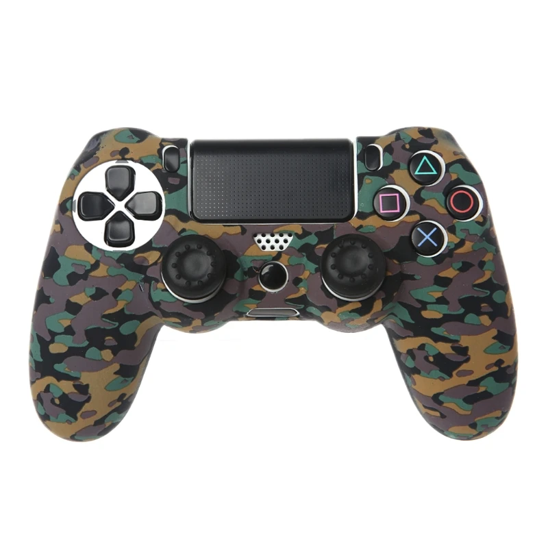 

2019 NEW 3c Silicone Gamepad Skin Grip Cover Protector Case + 2 Caps Kit For PS4 Controller