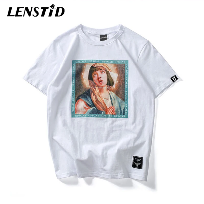 LENSTID Virgin Mary мужские футболки 2019 новые Забавные с короткими рукавами принтом