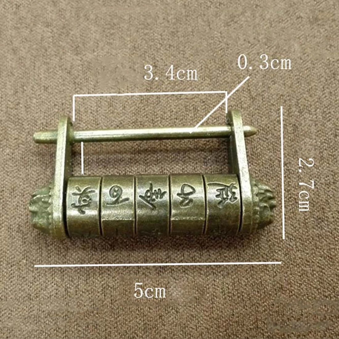 

Mini Alloy Zine Password Locks Vintage Antique Chinese Old Style Jewelry Chest Box Code Password Lock Padlock
